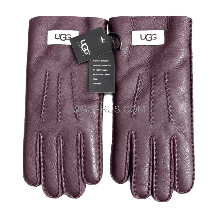 Перчатки UGG кожаные Plum